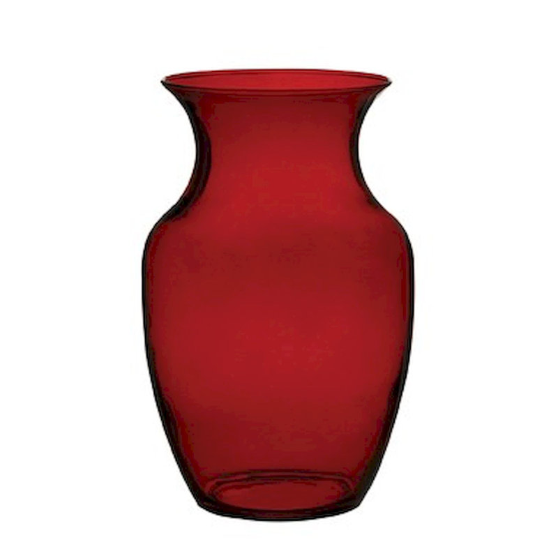 Hason Glass Table Vase, Red