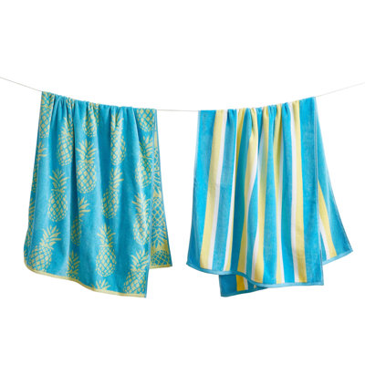 Ensemble de serviettes de plage 100% coton 2 pièces Maui