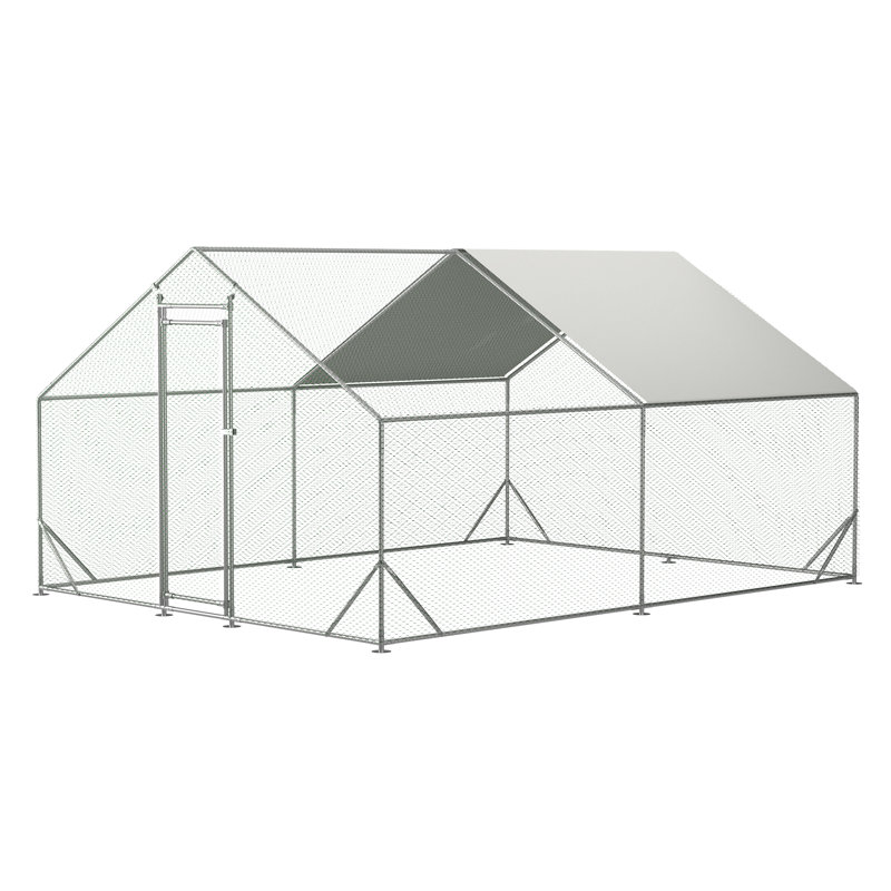 Poulailler en métal 120 pièces L 120,0 po x l 156,0 po H 76,0 po, H 76 po x l 120 po x P 156 po