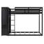 Lit superposé simple au-dessus de simple avec commode éclairée, support suspendu et tiroirs de rangement-707129547