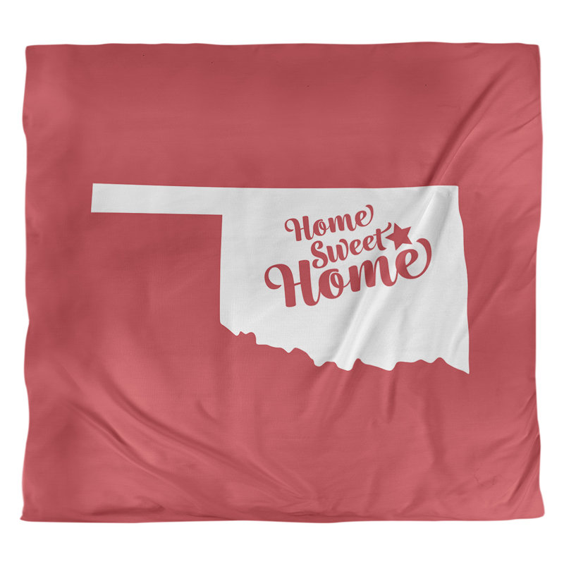 Housse de couette Sweet Home Tulsa, Housse de couette pour très grand lit, Rouge, Microfibre