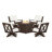 Braxton 5-Piece Deep Seating Swivel Conversation Set with Fire Pit Table-68603219-128126270
