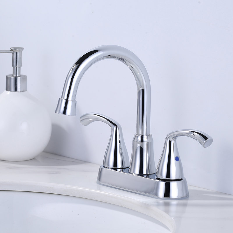 Centerset 2-handle Bathroom Faucet with Drain Assembly, Polished Chrome