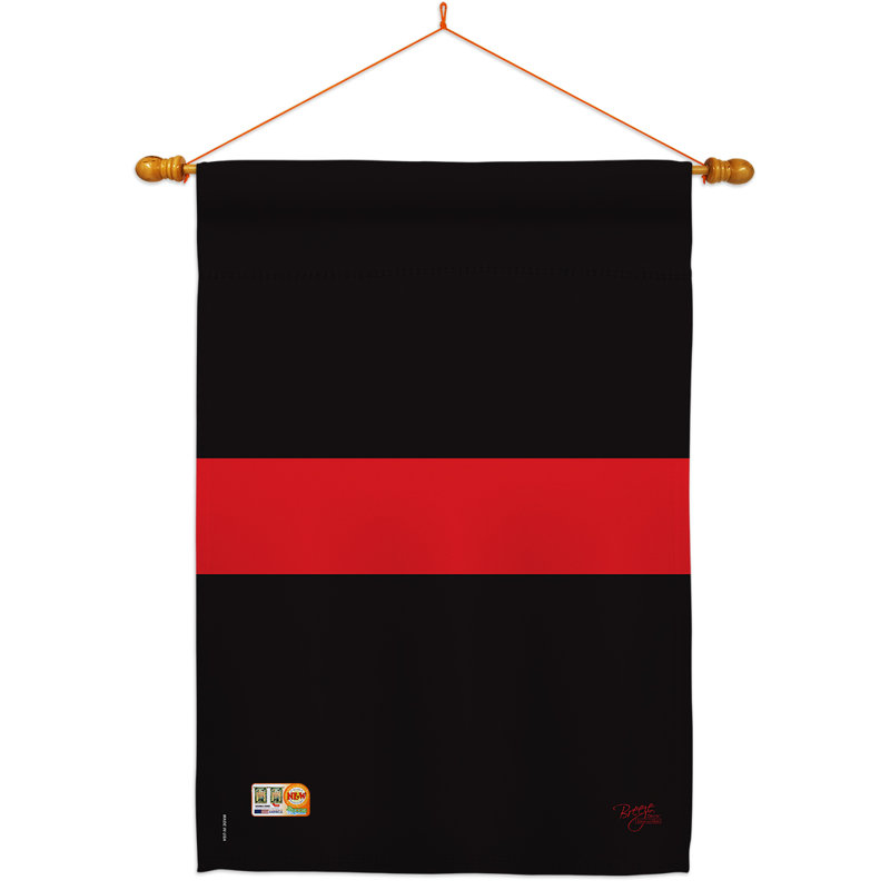 Mélange de polyester décoratif à 2 côtés 40 x 28 po à impressions par rayures ensemble de drapeau, Rouge