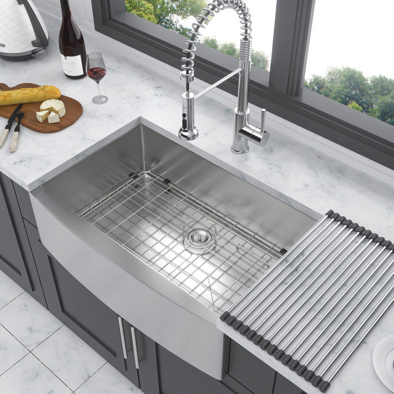 30"X21" Stainless Steel Sink - 16 Gauge, 10 Inch Deep With Condensation Prevention And Bottom Rinse Grid 30 Kitchen Steel, Rounded Corners For Drain Strainer Included