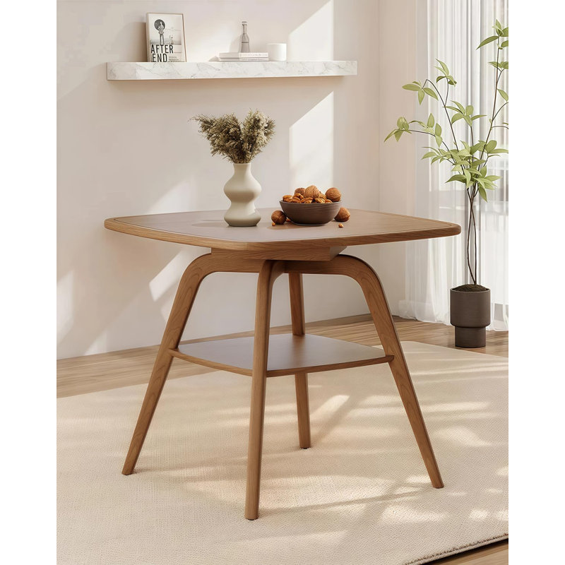 29.5 Inch Square Storage Dining Table, Nature, Nature