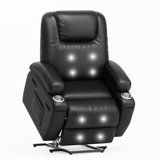 Luxury Massage Sofa Recliner Chair - 8-Point Kneading/Widened Backrest/Double Cup Rest/Elderly Assistance to Lift, 160° Flat Lying + Multi-Layer Storage, Dual-Purpose Living Room and Bedroom electrically adjustable chair