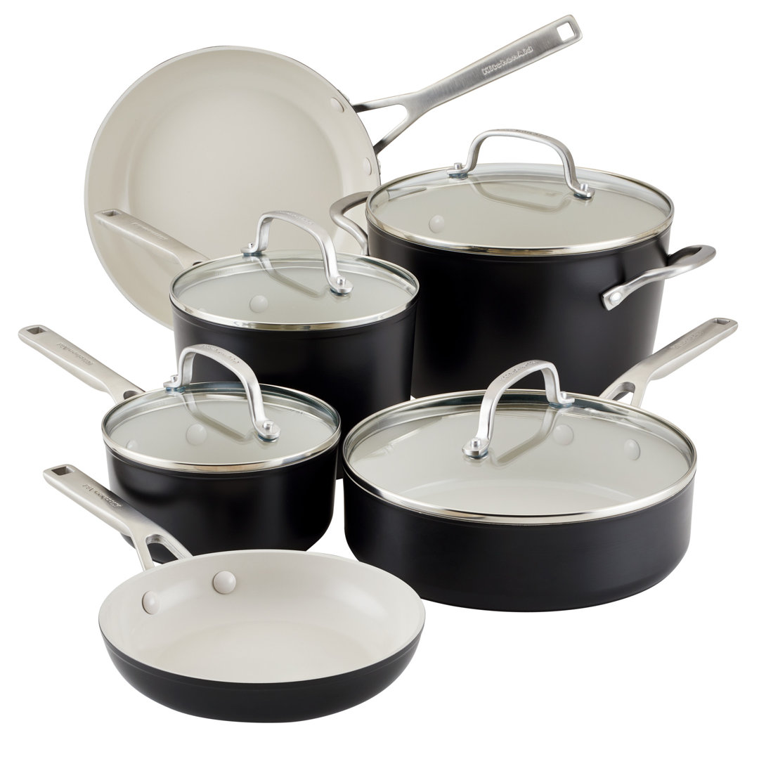 KitchenAid Hard Anodized Ceramic Nonstick Cookware Pots and Pans Set, 10 Piece KitchenAid®