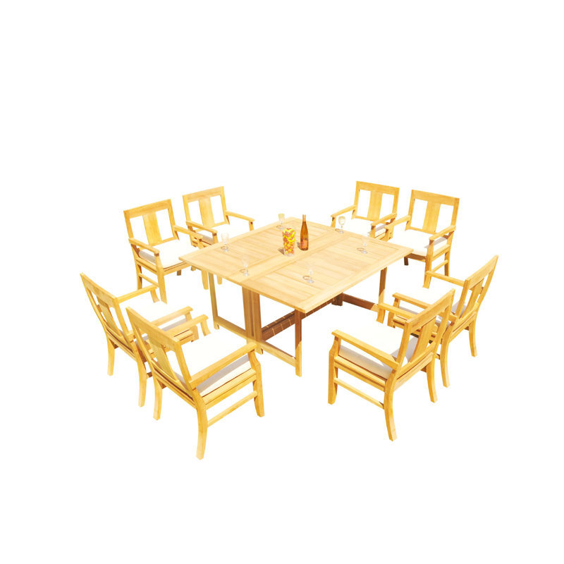 Osborne Outdoor 9 - Piece Teak Dining Set, 8