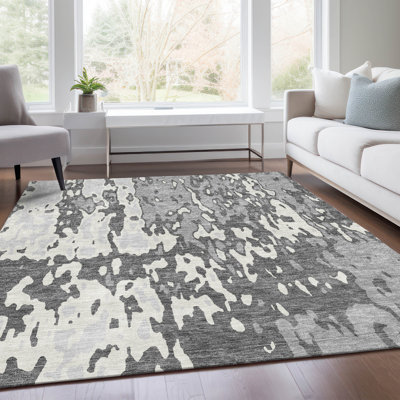 Premium Machine Washable Prisco Grey Rug