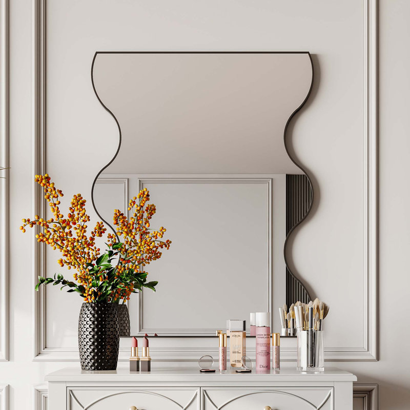 Rectangular Mirror Wall Mirror, Black