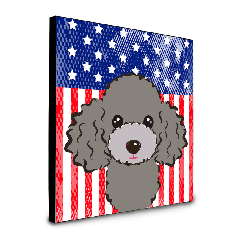 « american flag », art encadré Macomb, Caniche gris