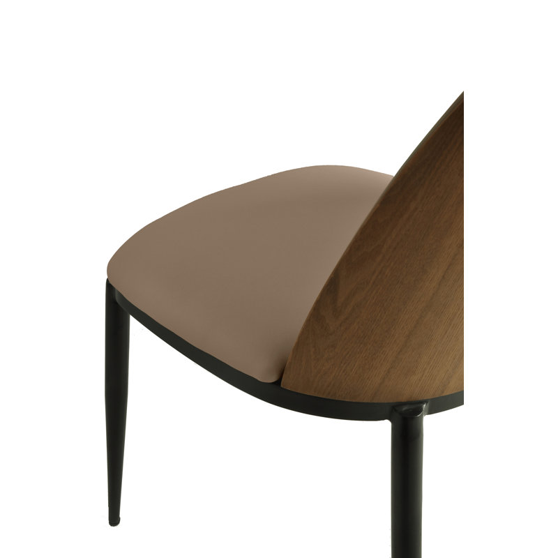 Chaise d'appoint Kelce, Velours noyer / beige