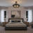 4-light Matte Black Beaded Semi-flush Mount-1920776602