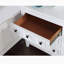 Table de chevet ronde à 3 tiroirs de style transitionnel de couleur blanche-127796047