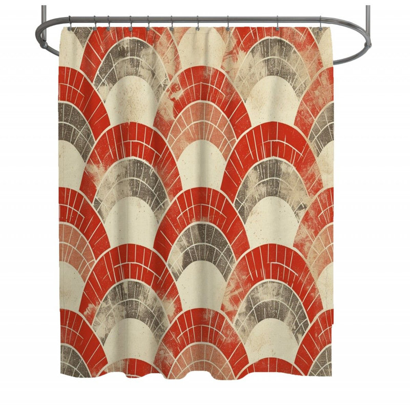 Geometric Shower Curtain, 93"H x 70"W