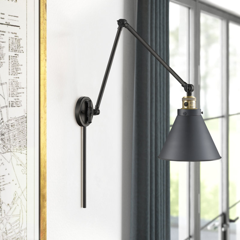 Lampe pivotante à 1 lumière à intensité variable Donovan, Laiton antique noir