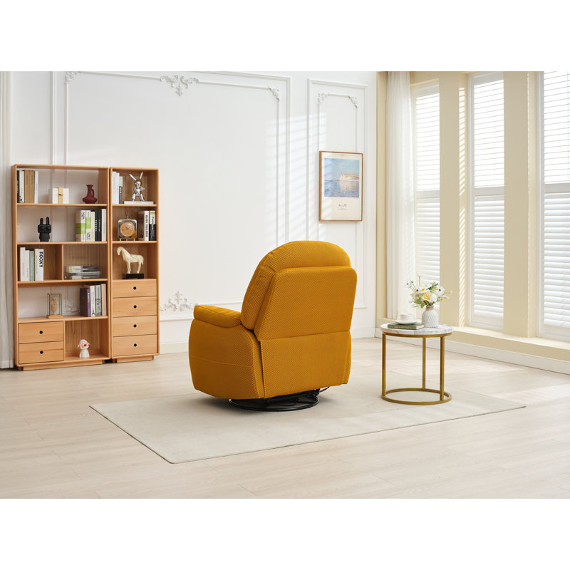 Bavita Upholstered Swivel Armchair, Yellow