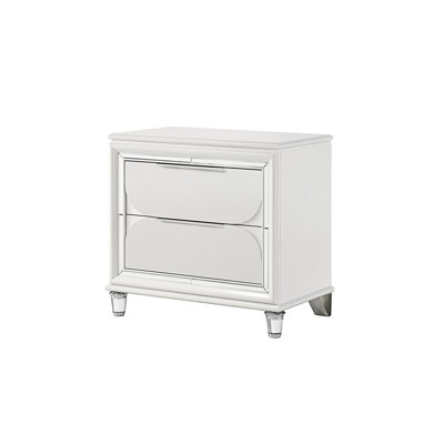 Modern Night Stand; 2 Drawer Nightstand, Accent Table