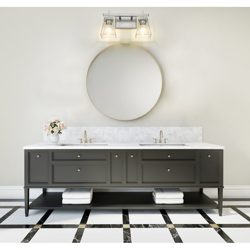 Éclairage pour meuble-lavabo à 2 lumières à intensité variable Arielis, Nickel brossé