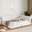 Lit plateforme tapissier grand avec ports USB
