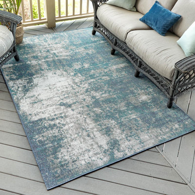 Tapis intérieur / extérieur bleu Keimara