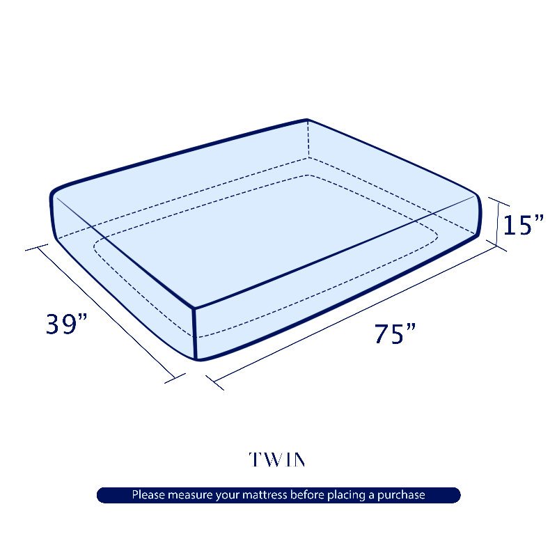 Protège-matelas ajusté ultra doux, Jumeau, Marine
