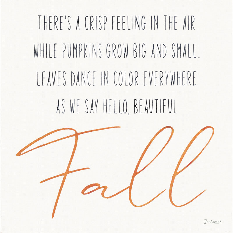 " Hello Beautiful Fall " by Soulspeak & Sawdust, 12" H x 12" W