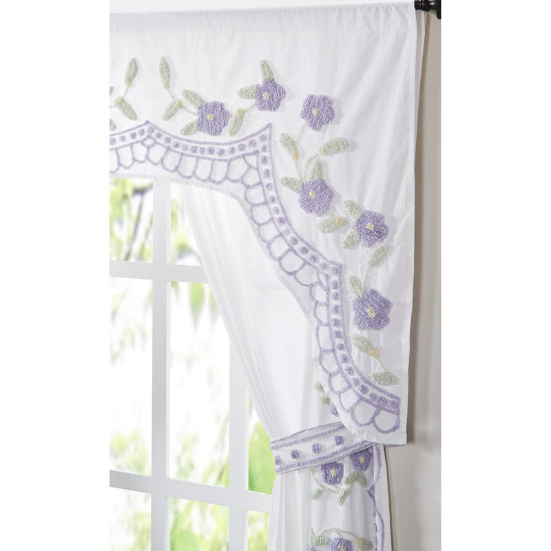 Alburtis 100% Cotton Semi Sheer Curtain Pair, Lavender