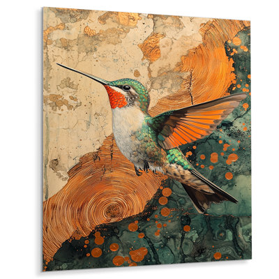 Hummingbird Into Wood Forest Quest II - Hummingbird Metal Print