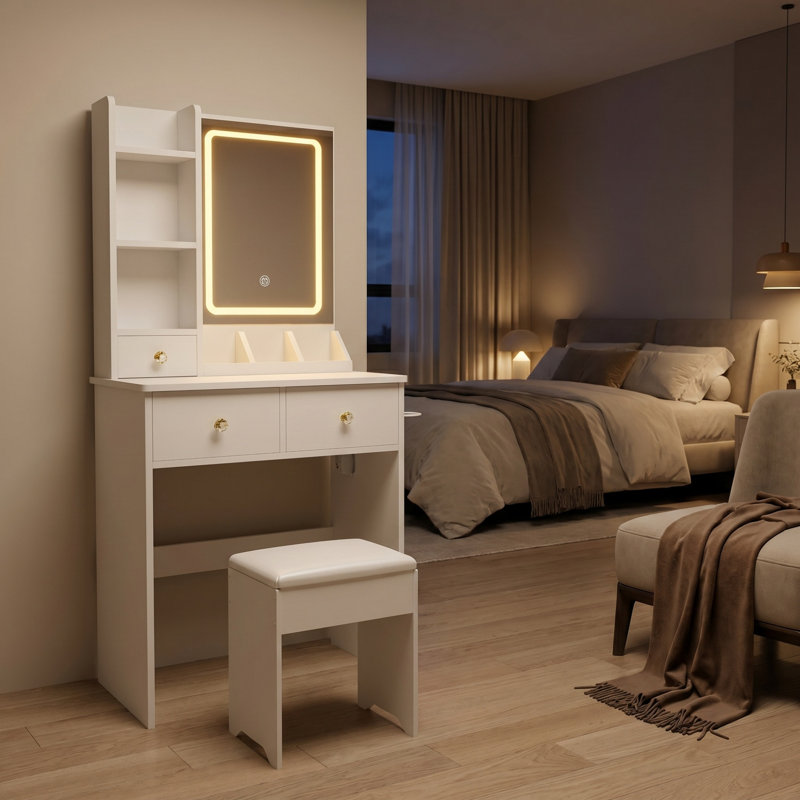 Bureau de coiffeuse moderne, Blanc