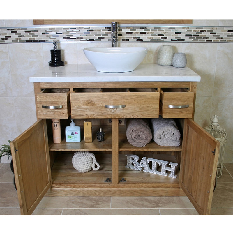 Maximilian 1000mm Single Bathroom Vanity with Vessel Ceramic Basin