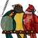 9.5"H Birds in Love Stained Glass Window Panel