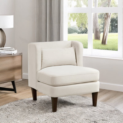 Fauteuil d'appoint moderne sans accoudoirs 27,5 po Elodie