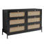 Buffet moderne en bois et rotin avec commode à 6 tiroirs pour chambre à coucher, salon, entrée et couloir