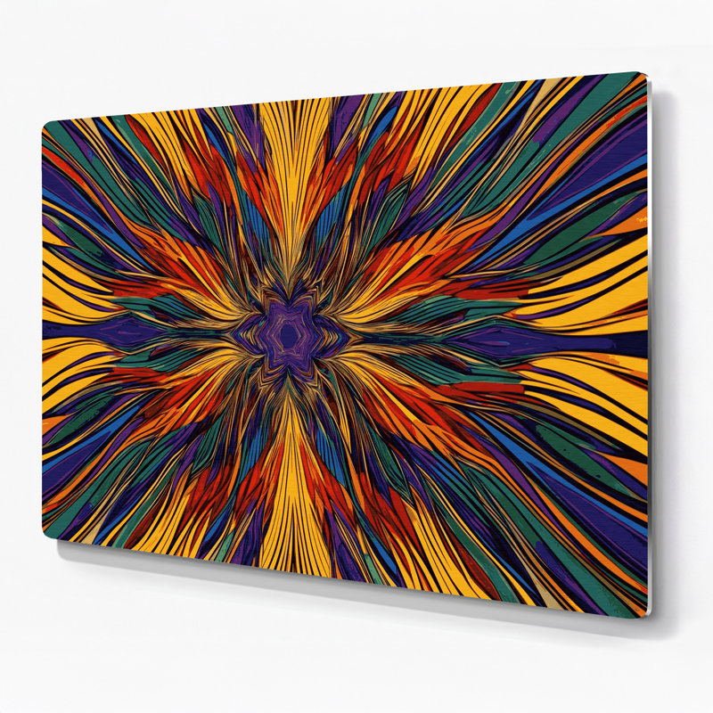 Op Art 43 Purple Metal Wall Art, 24" H x 36" W