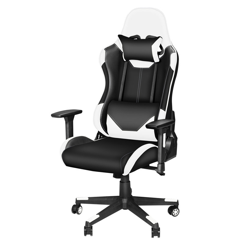 Fauteuil de jeu inclinable ergonomique à haut dossier, Blanc