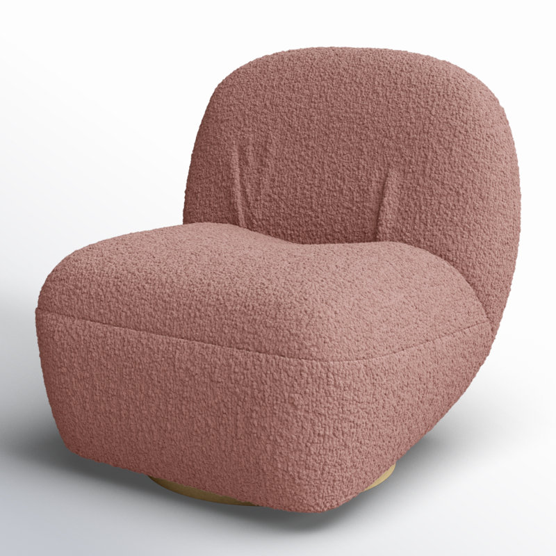 Fauteuil club pivotant l 32 po Compton, Ourson rose / sherpa