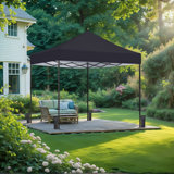 10 Ft. W x 10 Ft. D Steel Pop-Up Canopy Tent – Instant Outdoor Shade Canopy, Portable & Durable Patio Canopy Tent for Various Occasions
