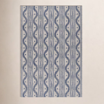 Karini Blue White Ikat Outdoor Rug