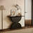 Semi-circles Console Table With Led Light And 3d Hammer-shaped Texture