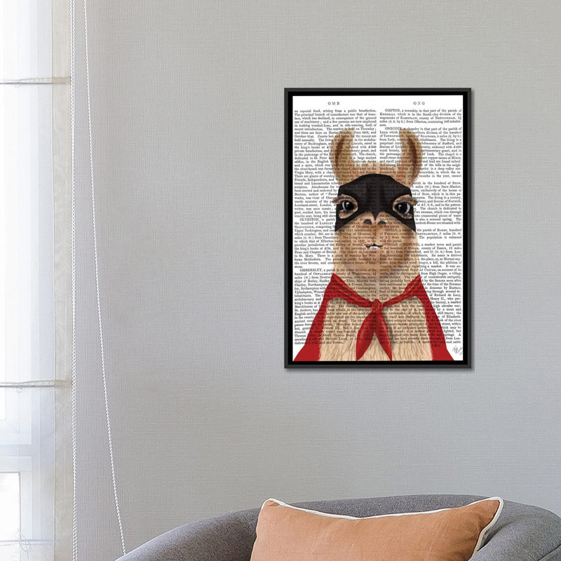 «Super Llama» par Fab Funky - impression d'art graphique, Aucun mat, H 26 po x l 18 po x 1,5 po, Toile avec cadre noir