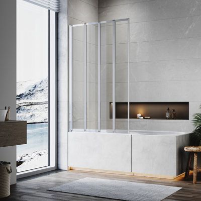 Bentlea 1400 mm H Pivot Framed Tub Door with Clear Glass
