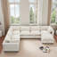 Canapé modulaire de 118 po avec repose-pieds de rangement mobile, canapé 7 places en forme de U, siège large et combinaison libre, canapé en chenille surdimensionné pour le salon et l’appartement-114346553