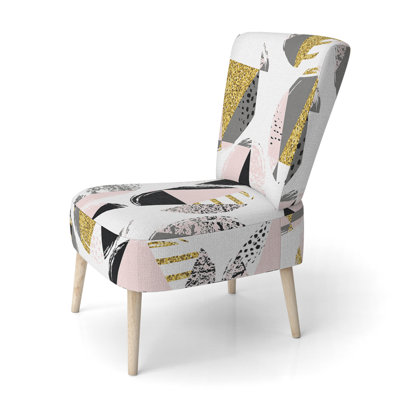Chaise d'appoint rembourrée à motif géométrique Circle