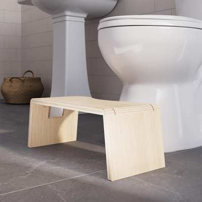 Oak Folding Toilet Stool – Compact, Stylish, And Space-Saving Design For Better Bathroom Posture, Durable Oak, No Assembly Required