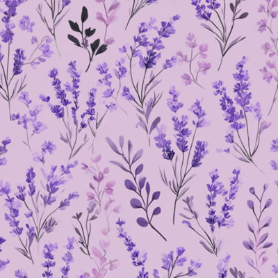 Peel and Stick Wallpaper Lavender Floral Purple Flowers Light Pink Contact Paper Removable Self Adhesive Wall Mural Wall Decor for Bedroom Kitchen Cabinets 24in x 118in