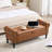 Tufted Upholstered Storage Bench with Nailhead Trim and Rolled Arm Design-1768078726-1768078724