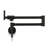 Commercial Wall Mount Pot Filler Kitchen Faucet, Folding Stretchable Double Joint Swing Arm With Dual Handles, Matte Black-123266425