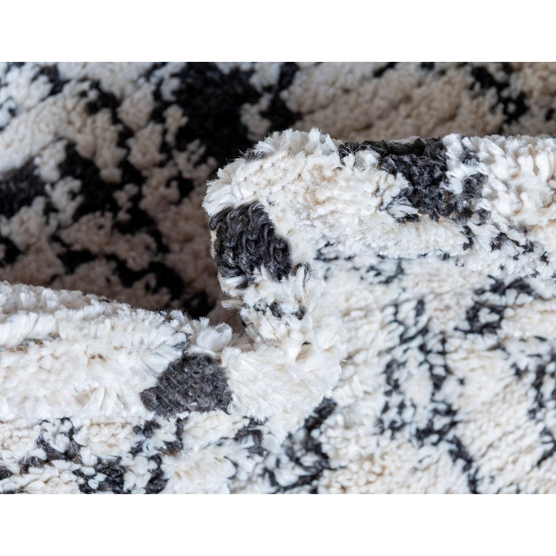 Tapis abstrait beige / noir Victorville, Rectangle 2 pi 2 po x 3 pi